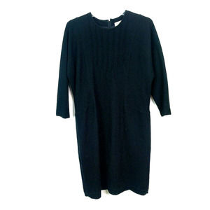 Lorette Abitbol Paris Wool Sweater Dress Vintage Black Fits Size Large